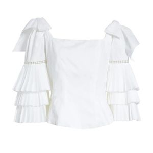 SEA New York Tiered Sleeve Cotton Top